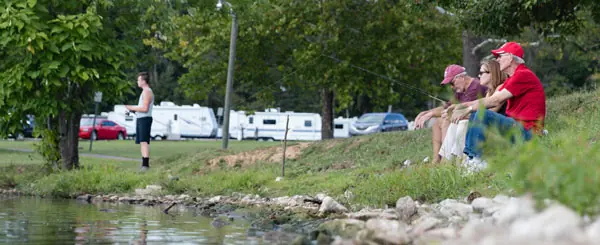 Fishing along the riverbank in Point Pleasant